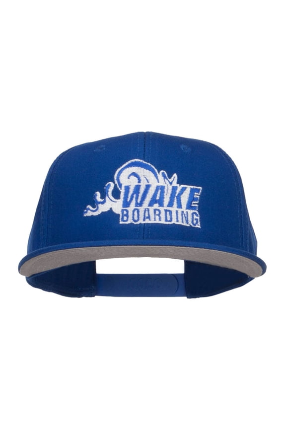 Wake Boarding Embroidered Flat Bill Cap - Royal OSFM