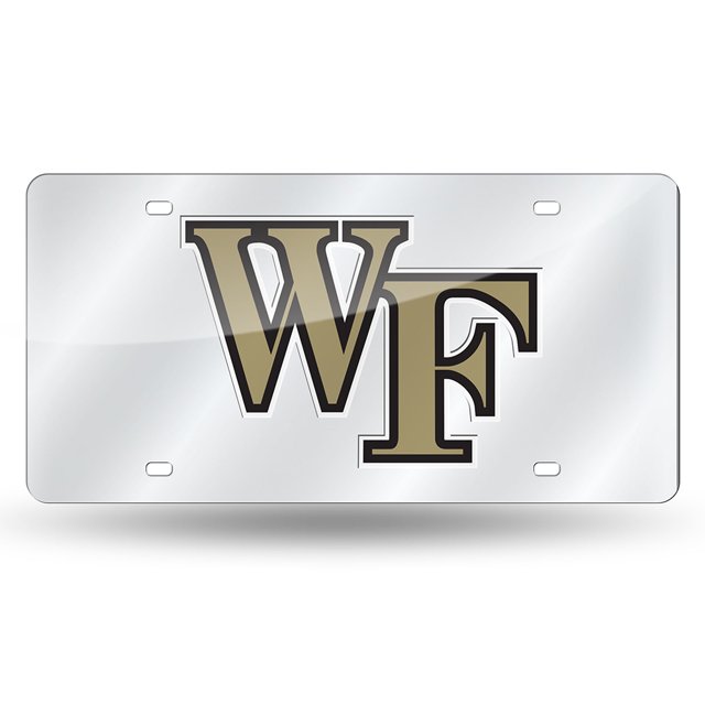 Wake Forest Demon Deacons Mirrored Laser Cut License Plate Laser Tag