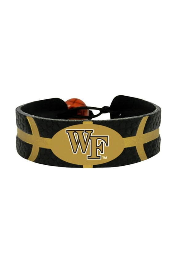 Wake Forest Demon Deacons Team Color NCAA Gamewear Leather Basketball Bracelet