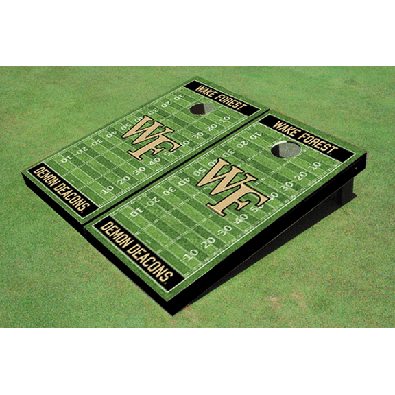Wake Forest University Black Matching Football Field Custom Cornhole Boards