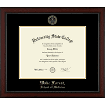 Wake Forest University School of Medicine Diploma Frame, Document Size 14" x 11"