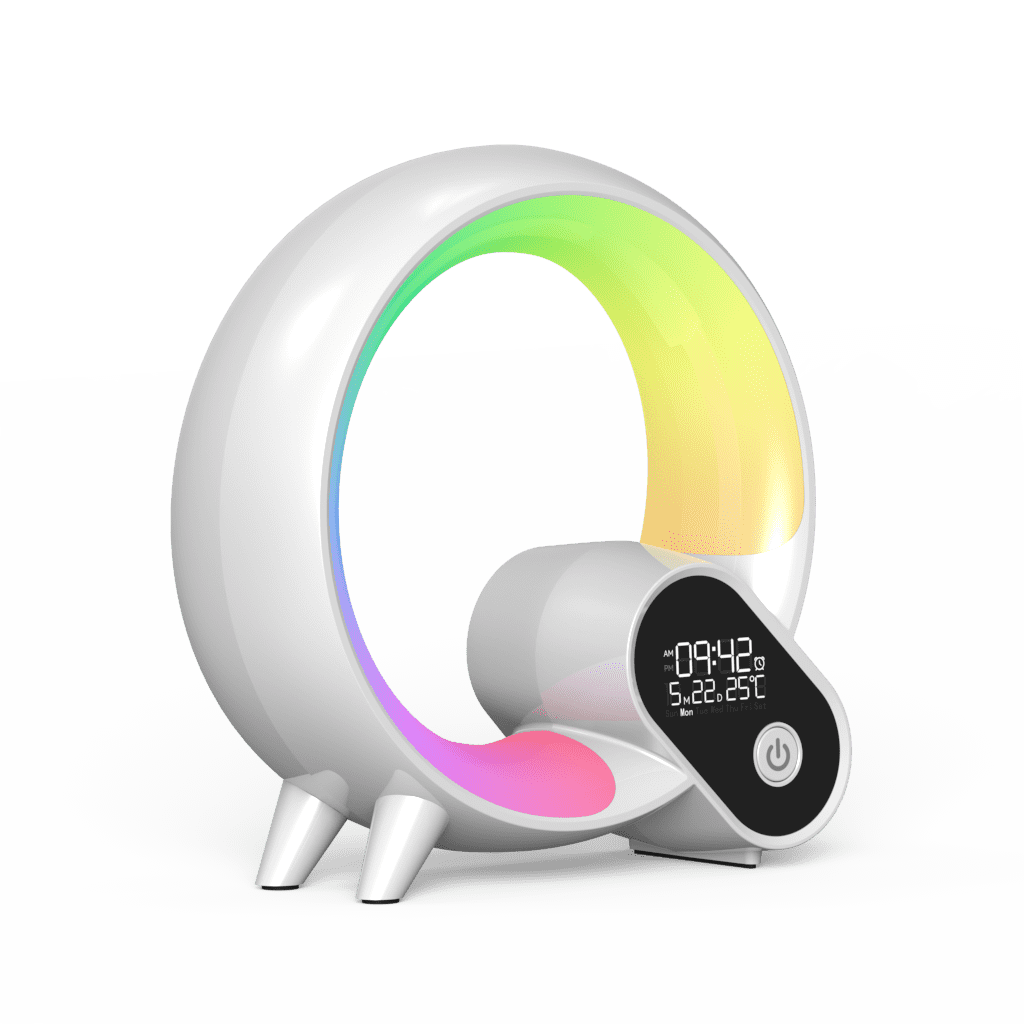 Wake Up Light, Smart Sunrise Alarm Clock for Kids Baby Sound Machine with 15 Soothing Sounds Bluetooth Speaker Night Light with Snooze,Timer, App, Remote Control Bedside Lamp for Bedroom Gifts