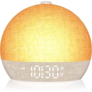 Wake Up Light Sunrise Alarm Clock, White Noise Sound Machine with 30 Soothing Sounds, Dimmable Night Lights, Sleep Aid, Snooze, Timer, Loud Alarm Clock for Heavy Sleepers Adults Kids, Ideal for Gift