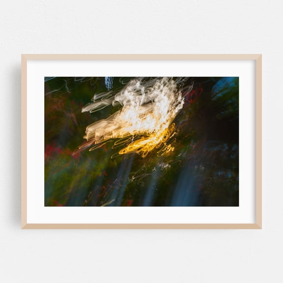 Wake Me Up When The Music Stops - Redondo Beach California Photography Abstract Surrealism Modern Art Psychedelic Nightlife Mystical Oak Framed Wall Art Print 5 x 7 inches