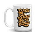 thumbnail image 1 of Wake Slay Pray Motivational Quote Coffee & Tea Gift Mug For BFF, Lady Boss & Office Coworker (15oz), 1 of 4