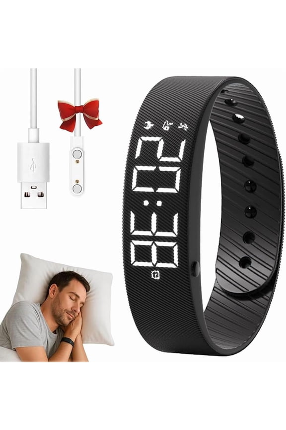 Wake-Up Alarm Band, Quiet Wake Up Alarm Band for Men Women, Original Smart Rising Alarming Bands Vibration Wake-Up Silent Wristband for Deep Sleepers, for Happier Morning