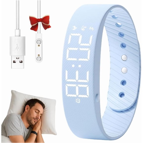 Wake-Up Alarm Band, Quiet Wake Up Alarm Band for Men Women, Original Smart Rising Alarming Bands Vibration Wake-Up Silent Wristband for Deep Sleepers, for Happier Morning