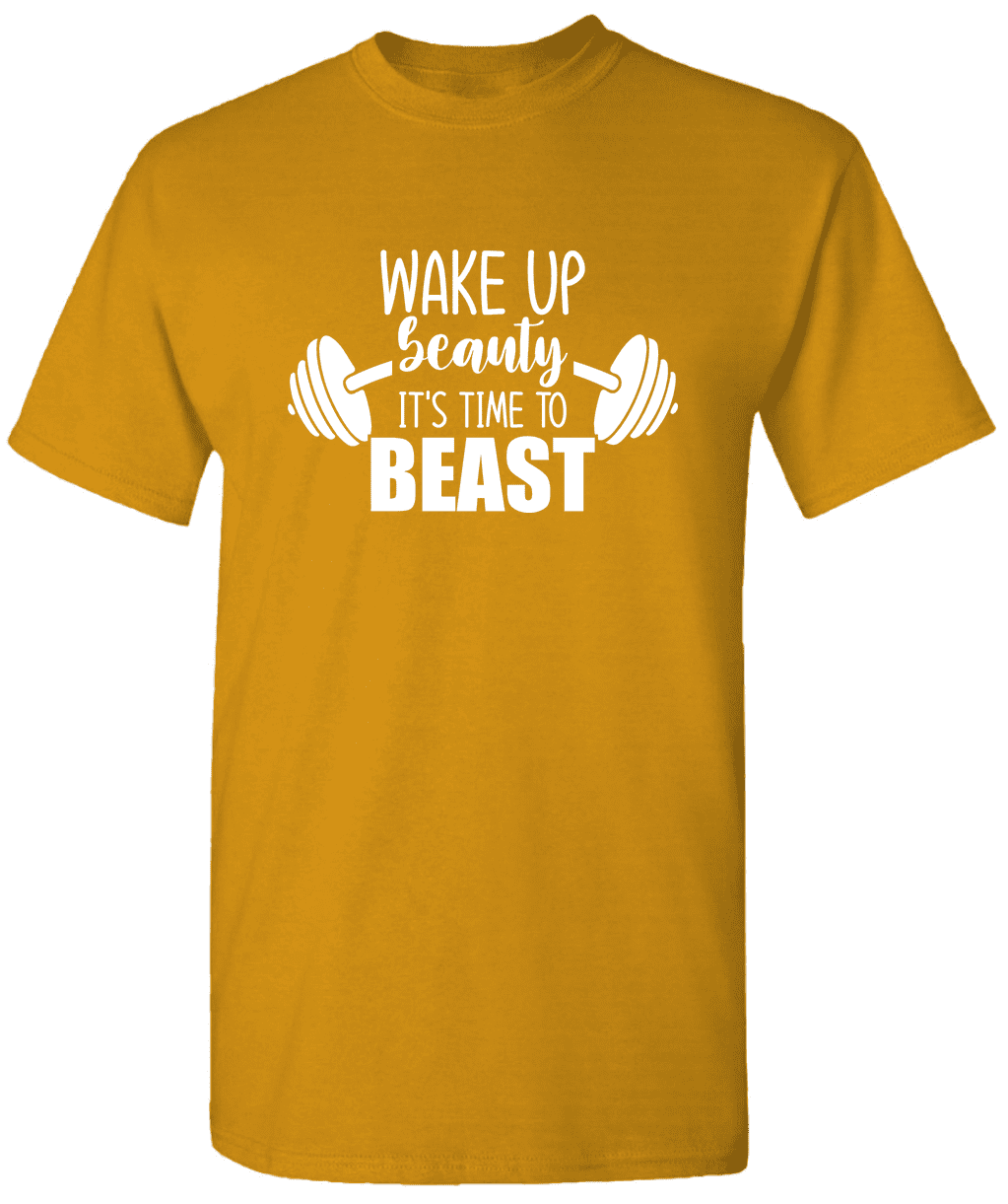 Wake Up Beauty It's Time To Beast Gym Motivational TShirt Gym Shirt