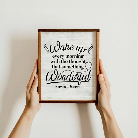 Wake Up Every Morning Motivational Positive Home Decor Poster, Unframed Canvas 24x36in