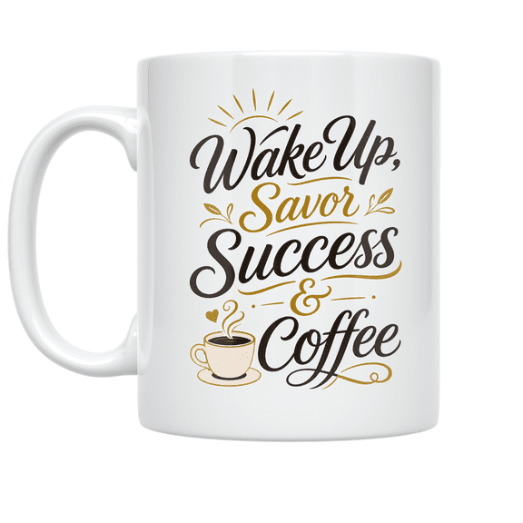 Wake Up Savor Success & Coffee - Success Planning Enthusiast - 11 oz Ceramic Coffee Mug