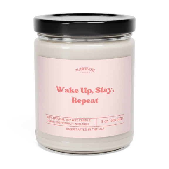 Wake Up, Slay, Repeat Candle, Confidence Booster Scented Soy Candle,9oz