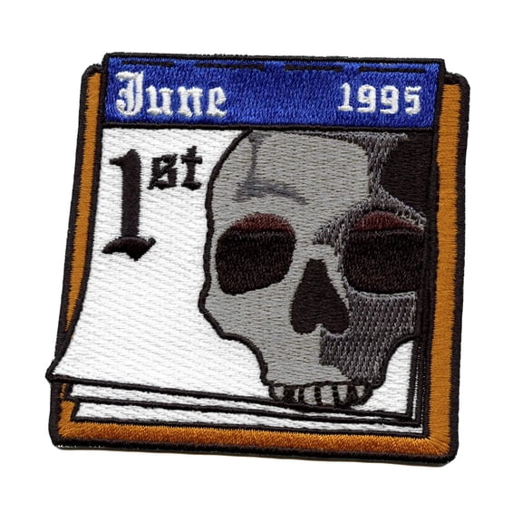 Wake Up Wake Up First Of The Month Patch Bone Bills 90s Embroidered Iron On