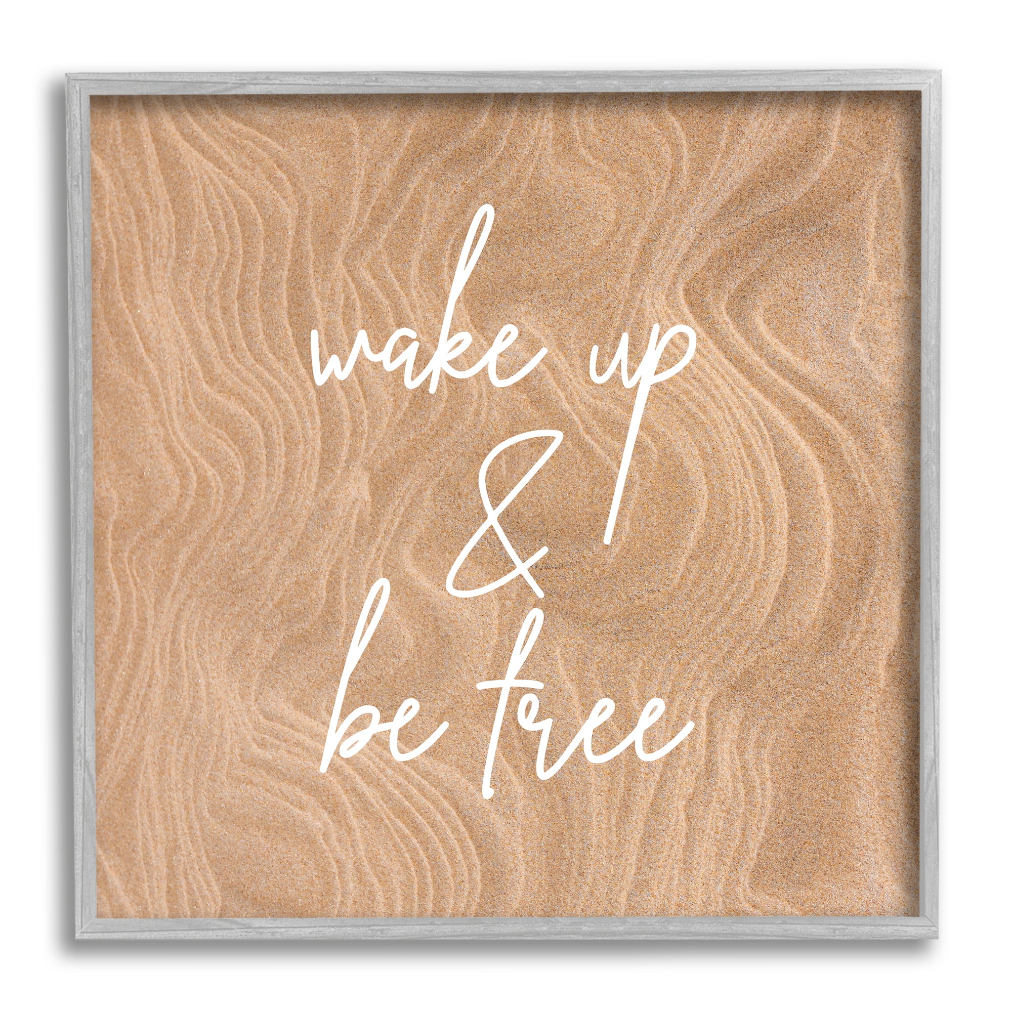 Wake Up and Be Free Phrase Modern Pattern 12 in x 12 in Framed Drawing Art Prints, by Stupell Home Décor