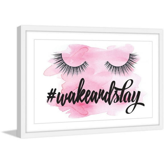 "Wake Up and Slay Pink" Framed Painting Print