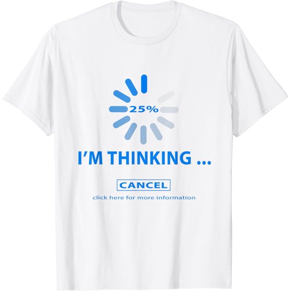 Wake-X I'm Thinking Cancel Thinking T-Shirt - Unisex-Adults, Black, Small, Short Sleeve, Classic Fit100% cotton