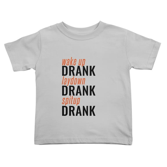 Wake up Drank Laydown Drank spitup Drank Funny Toddler T-Shirts for Boys Girls (Gray, Youth M)