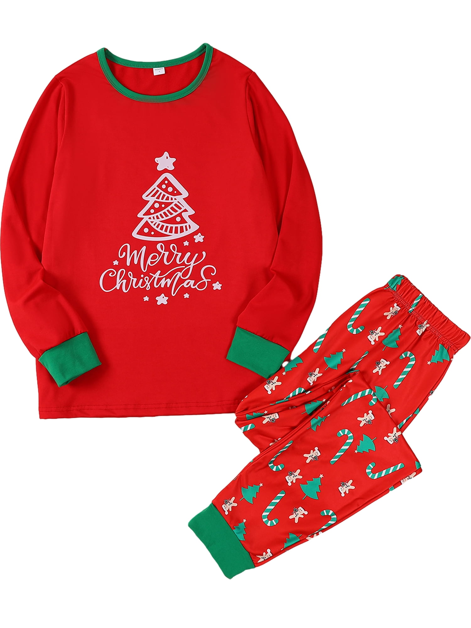 WakeUple Family Matching Christmas Pajamas Set LetterChristmasTree