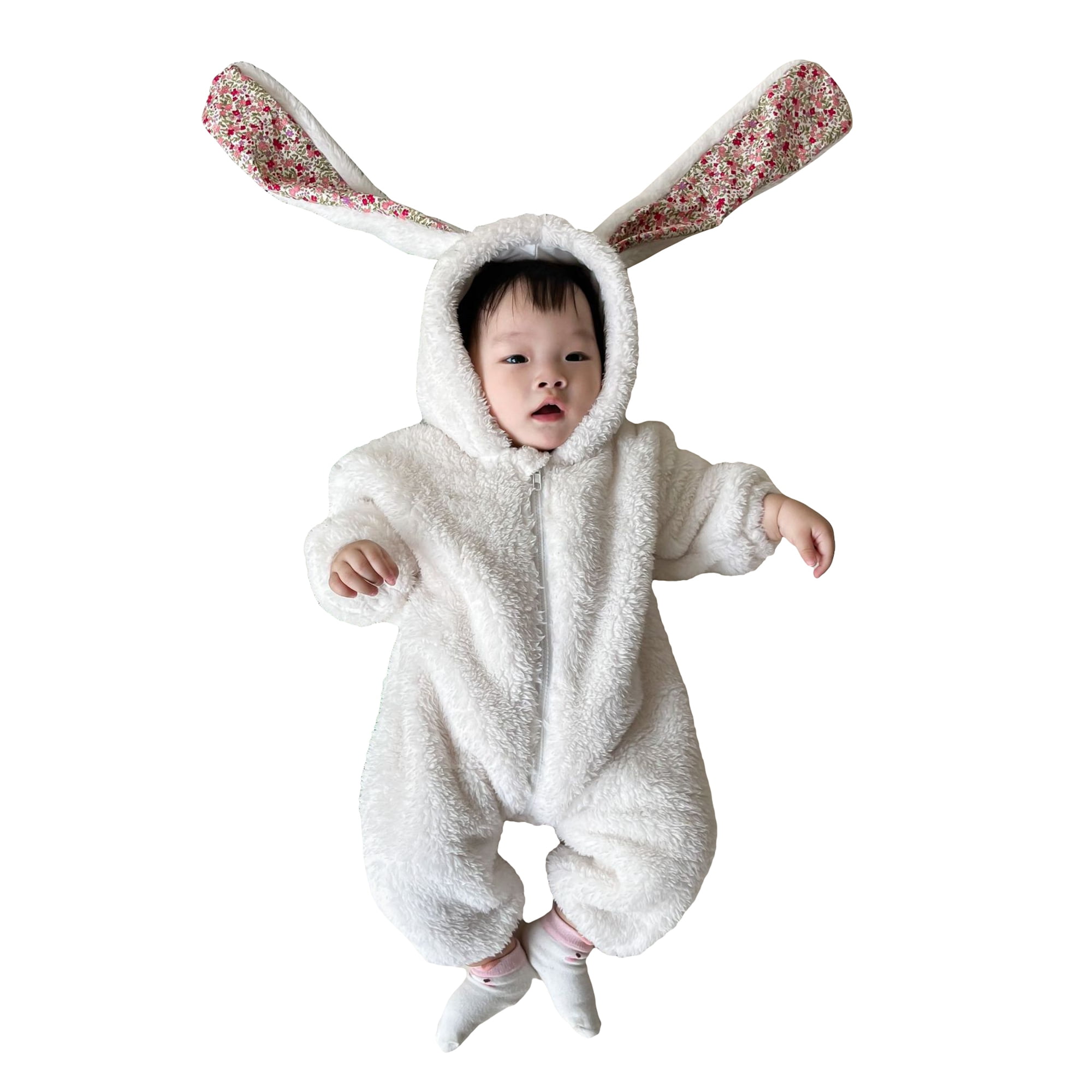 Bunny Costume Kids White Jumpsuit with Hood