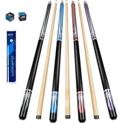 Billiard Pool Cue Stick 58 inch Pool Sticks Set of 4, 13mm Tip Pool Cues Billiard Cue Sticks Maple Wood Pool Table Sticks for Professional Billiard Players 18 19 20 21 oz