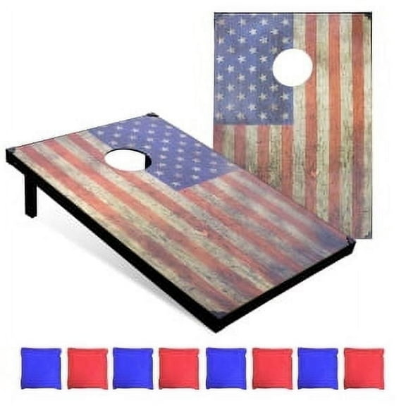 Wakefa Corn Holes Outdoor Game Set: 3x2 Corn Hole Set Includes 2 Cornhole Boards, 8 Corn Hole Bean Bags for MDF Wood Cornhole Boards Indoor and Outdoor Toss Games, Adults/Family in Yard Beach