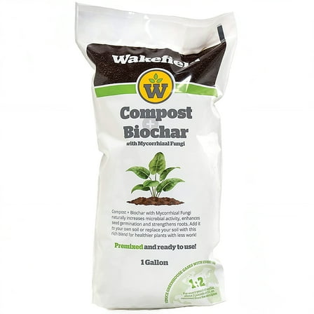 Wakefield Compost + Biochar with Mycorrhizal Fungi Organic Soil Conditioner - All Soil Types - 1 gal