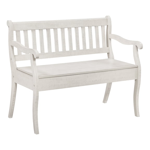 Wakefield Entryway Storage Bench Wood in Destressed White Finish