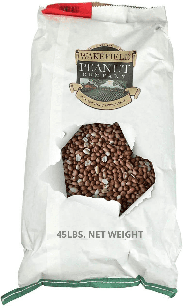 WAKEFIELD PEANUT COMPANY Wakefield Peanut Co Virginia Peanuts Bulk 45LB Bag Raw Shelled Animal Peanuts for Squirrels, Birds, Deer, Pigs and a Wide Variety of Wildlife