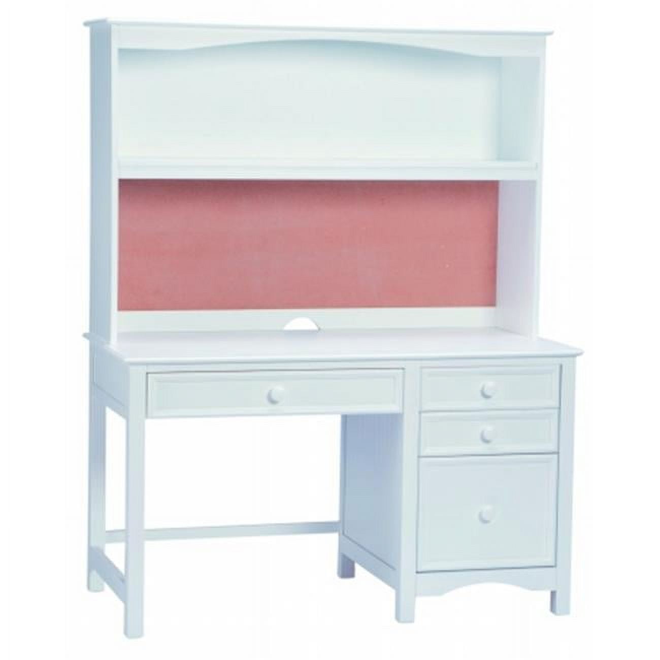 Wakefield Pedestal Desk with Hutch Set, White