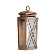 thumbnail image 1 of Wakeford Collection One-Light Antique Copper and Clear Water Glass Transitional Style Medium Outdoor Wall Lantern, 1 of 22