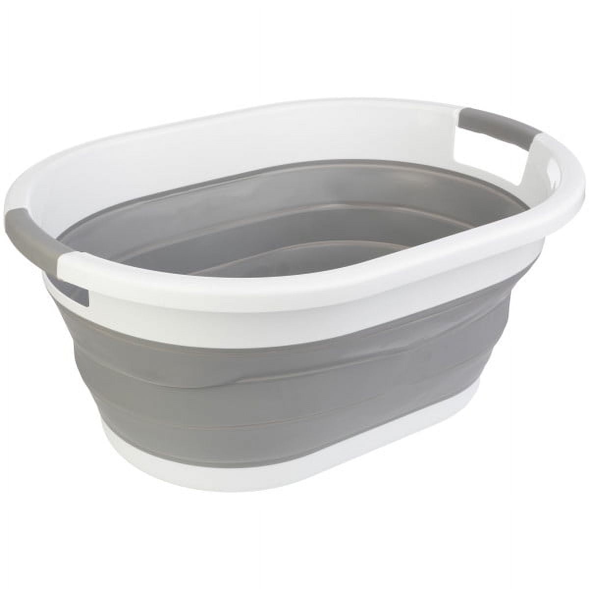 Wakeman 10.3 gal Portable Laundry Basket, Gray