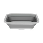 Wakeman 10L Collapsible Multi-Use Ice Bucket, Basin, and Dish Tub (Gray)
