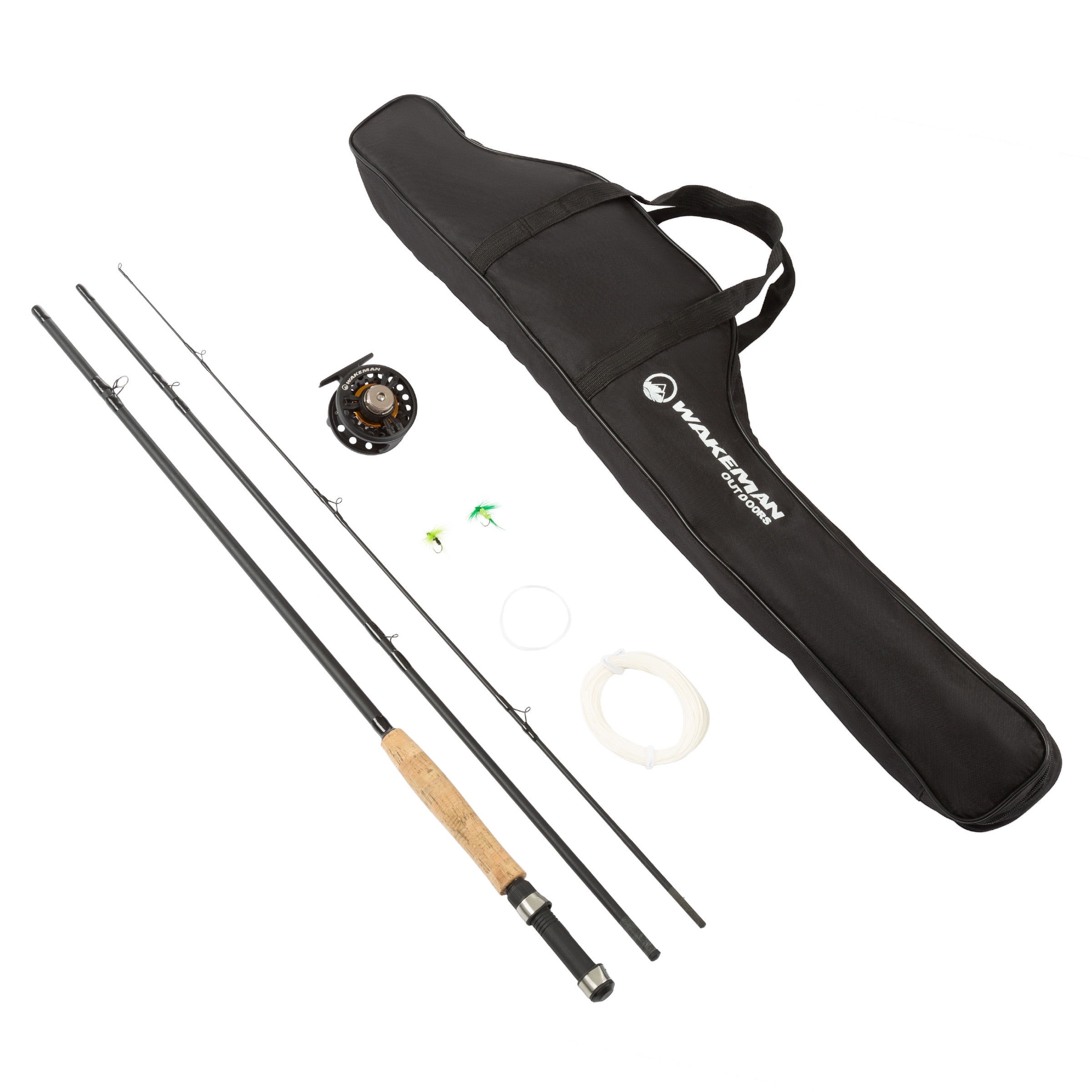 Collapsible 97 in. Fiberglass Fly Fishing Rod and Reel Combo (3-Piece)