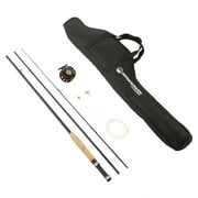 Wakeman Outdoors 3-Piece Fly Fishing Rod and Reel Combo Starter Kit with Carry Case