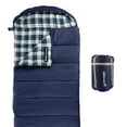 thumbnail image 1 of Wakeman XL Sleeping Bag 32F - Compact and Lightweight 3-Season Envelope-Style Bag with Hood (Navy), 1 of 8