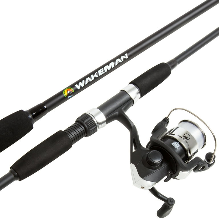 Wakeman 65-Inch Fiberglass Fishing Pole with Size 20 Spinning Reel