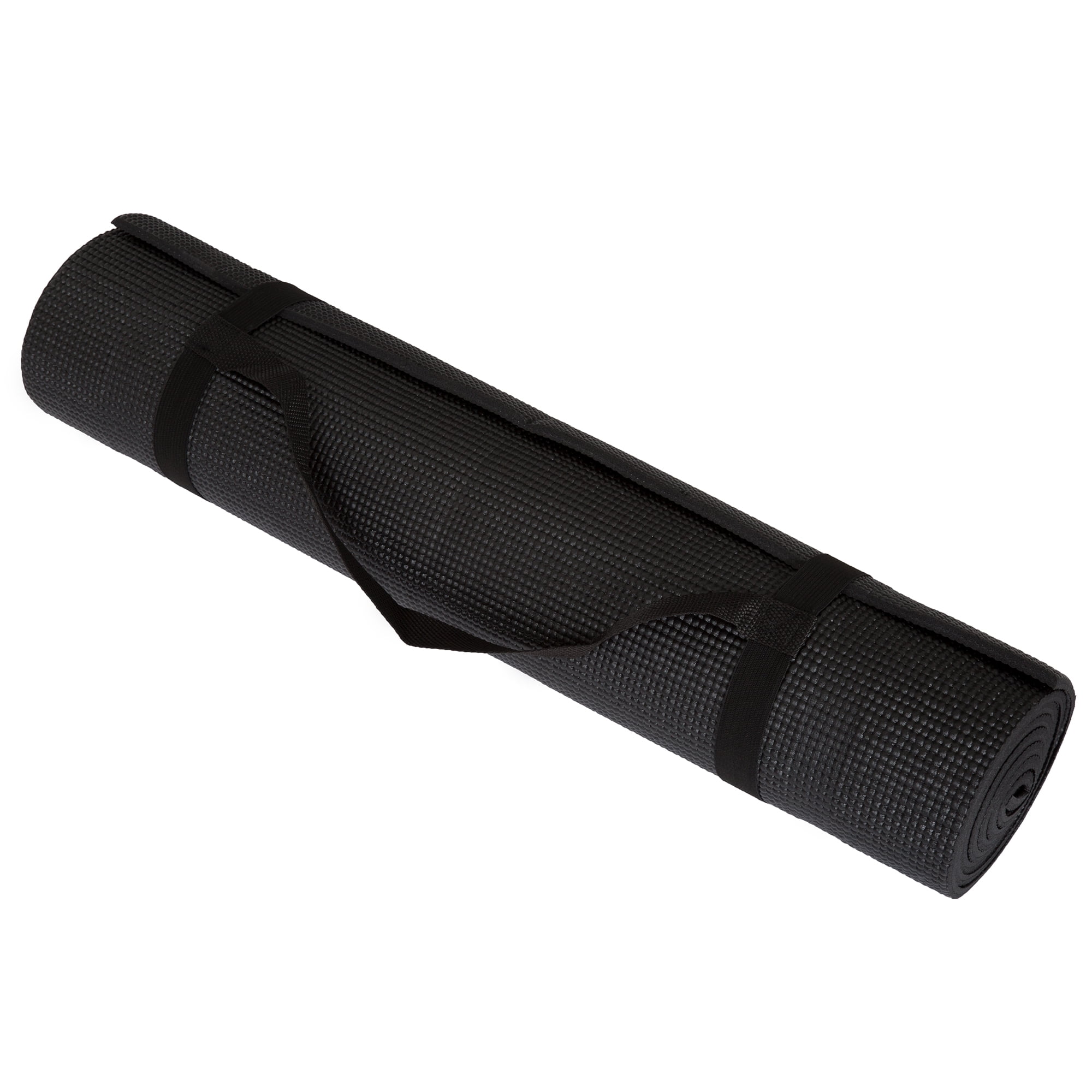 Wakeman Fitness Double Sided Yoga Mat, 1/4 Inch, Black