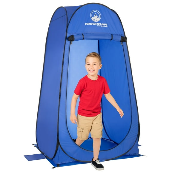 Wakeman Kid Size Pop Up Changing Tent, 3x3x5.2ft Mini Portable Toilet Stall or Dressing Room, Blue