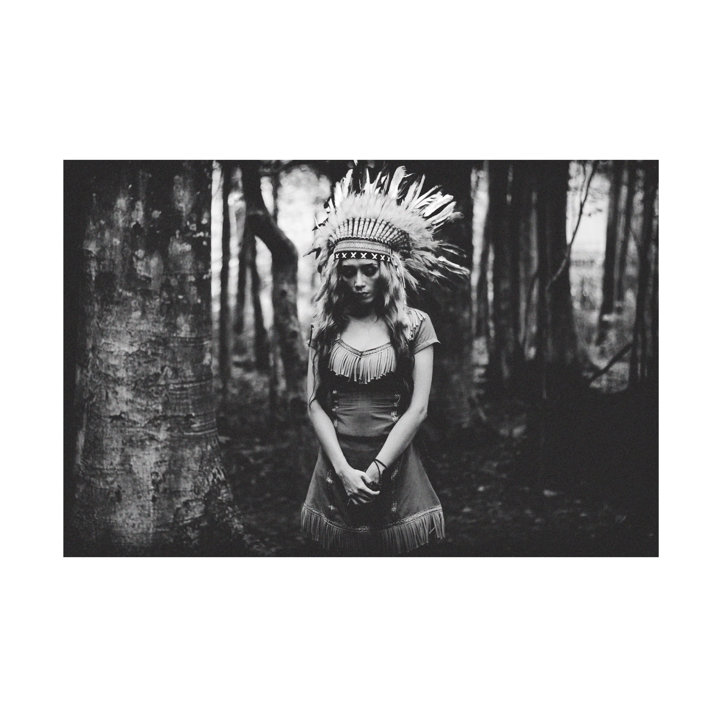 Bagasphotowork 'Black And White Mood In The Forest' Canvas Art