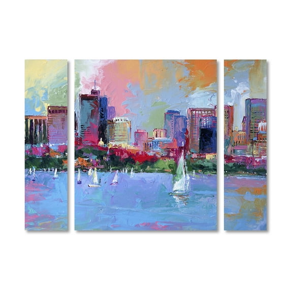 Richard Wallich 'Boston 3' Multi Panel Art Set Large