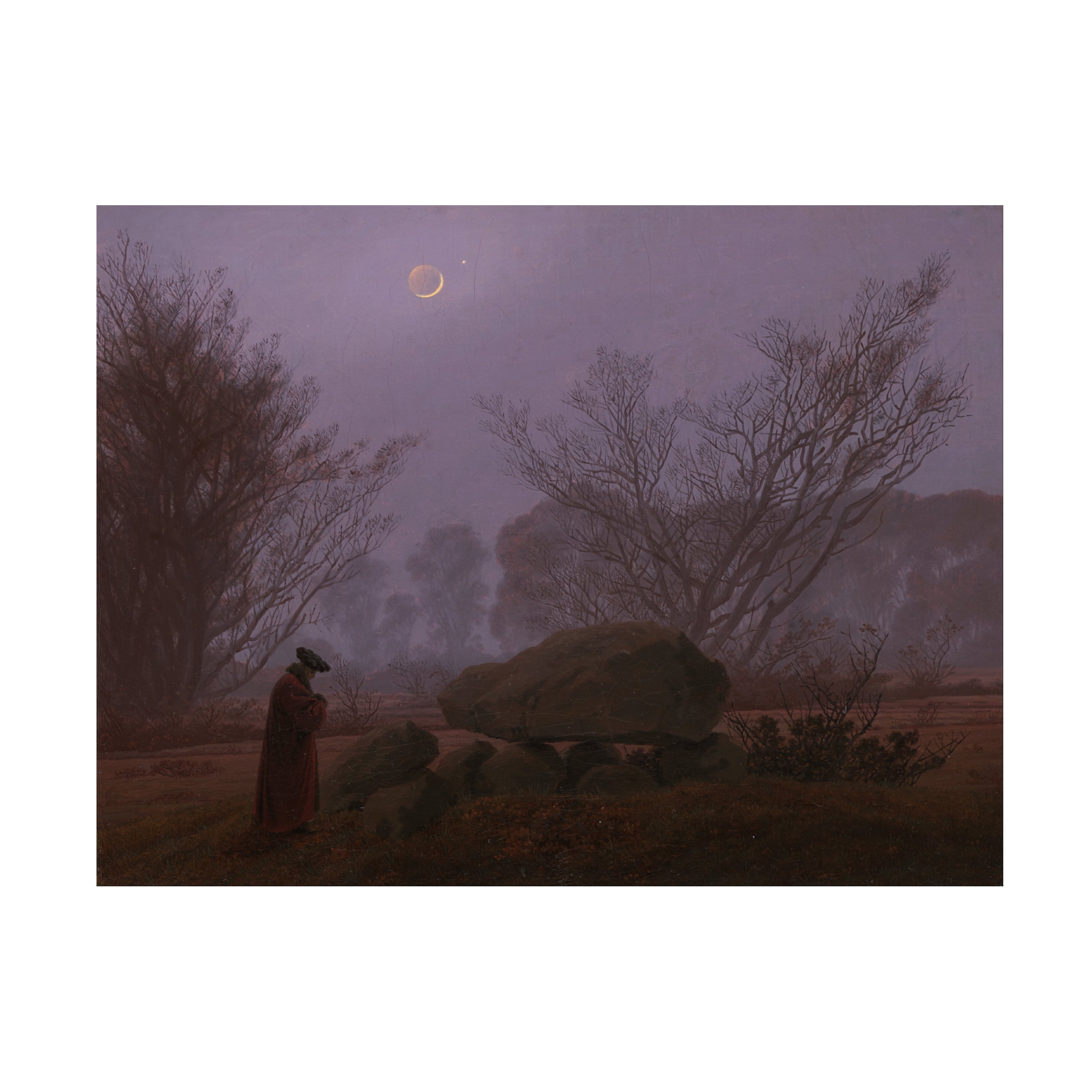 Caspar David Friedrich 'A walk at dusk' Canvas Art