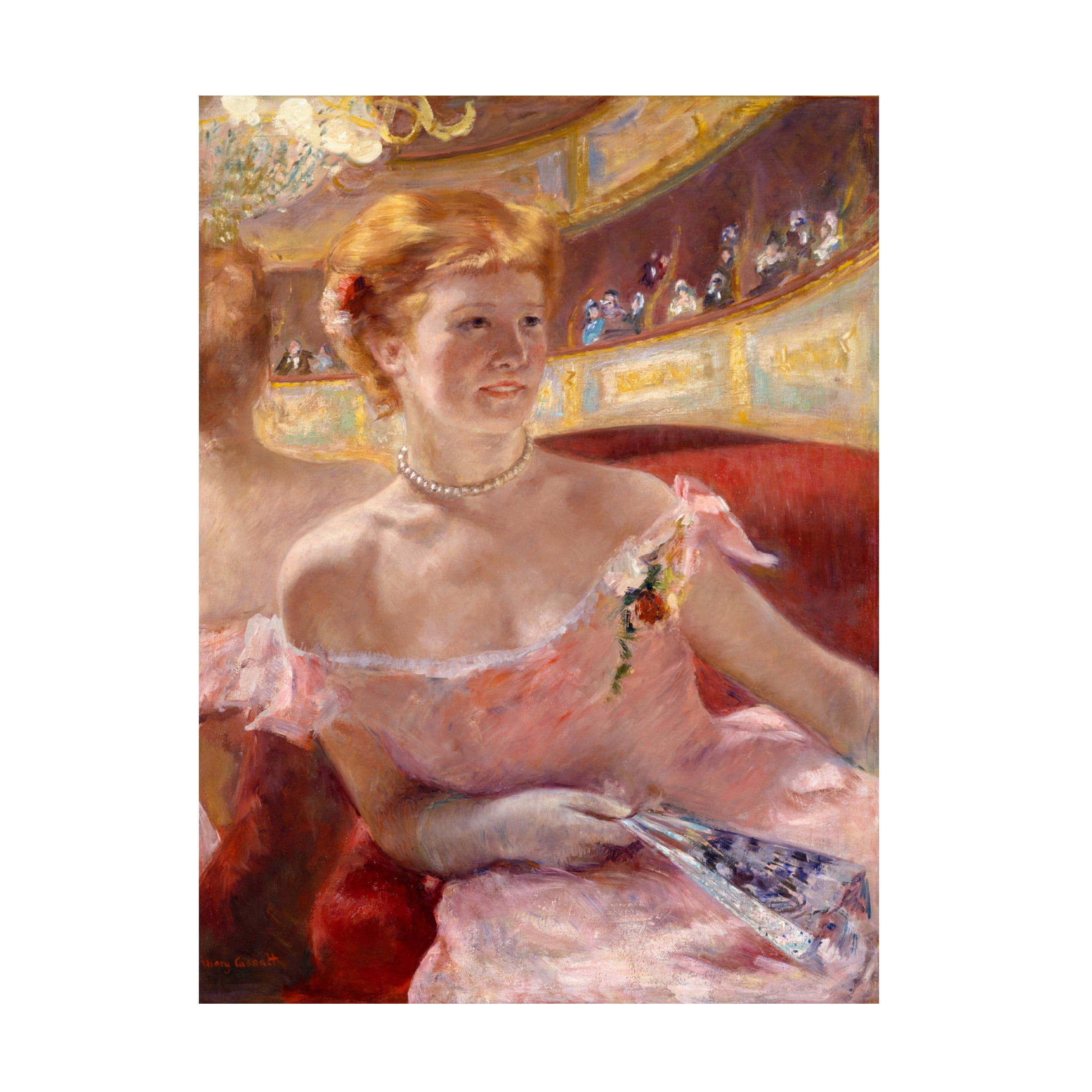 Cassatt 'Woman With A Pearl Necklace In A Loge' Canvas Art