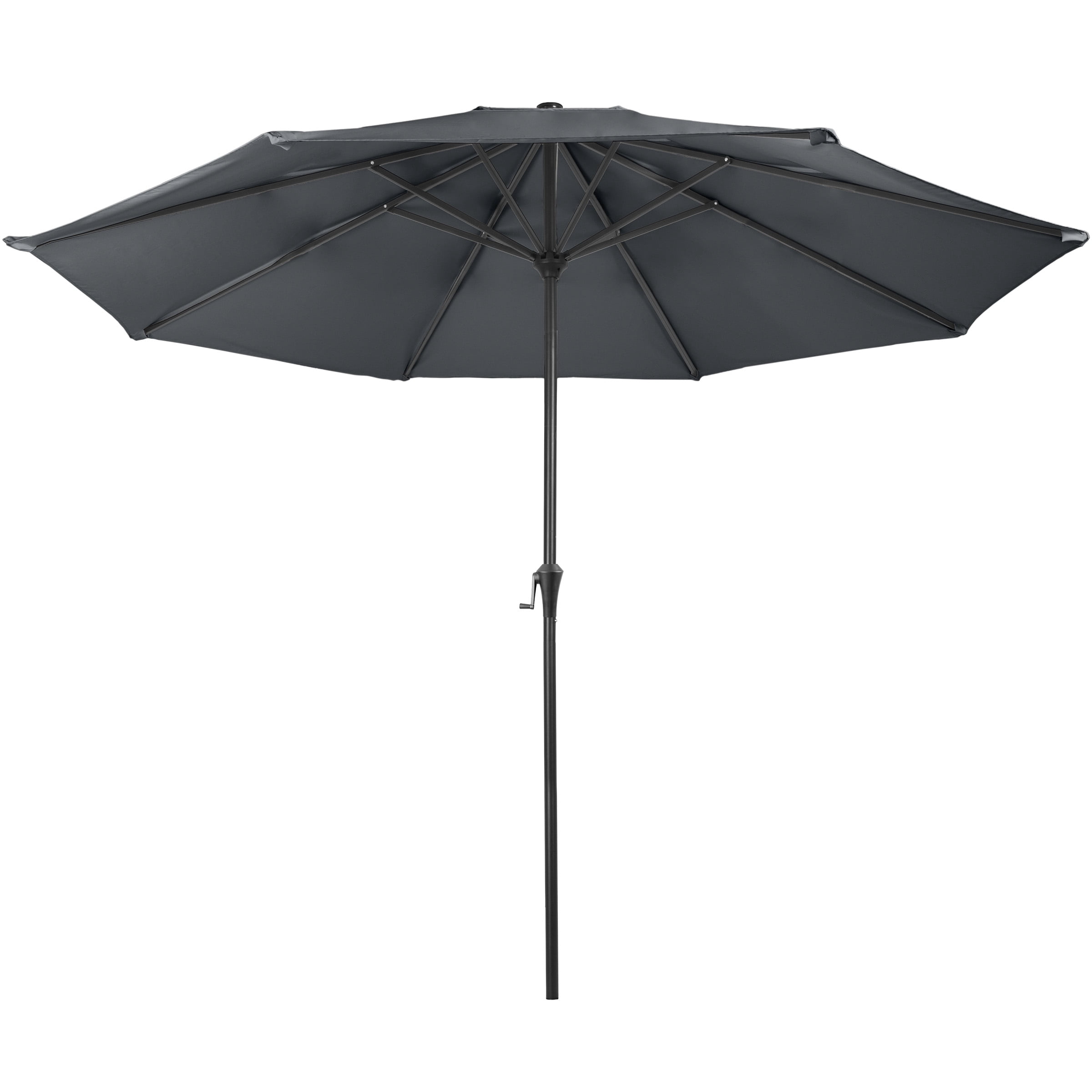 Pure Garden 9FT Outdoor Vented Patio Umbrella with Easy Crank (Gray)