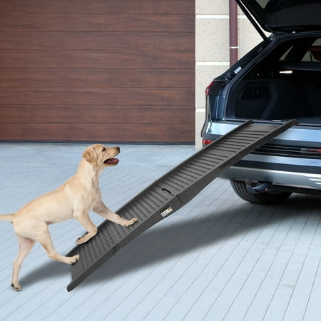 PETMAKER Nonslip 60-Inch Dog Ramp with Raised Sides - Tri-Fold Pet Ramp