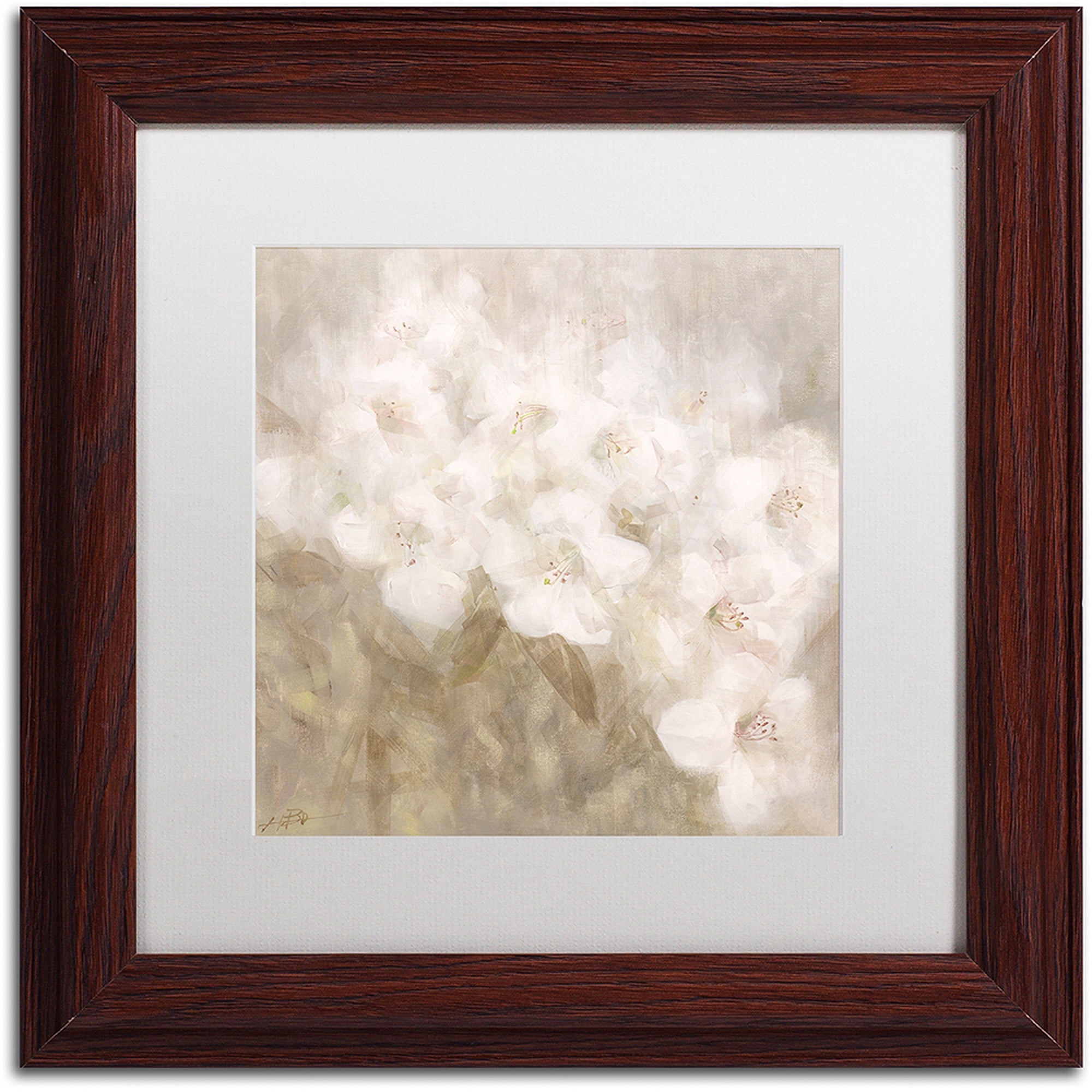 Li Bo 'Wild Flowers II' Matted Framed Art