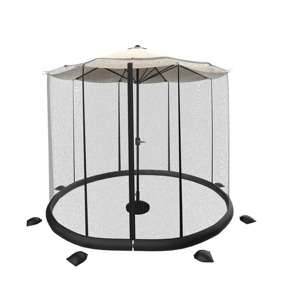 Pure Garden Mosquito Net for 10-11ft Patio Umbrellas with Weighted Bottom