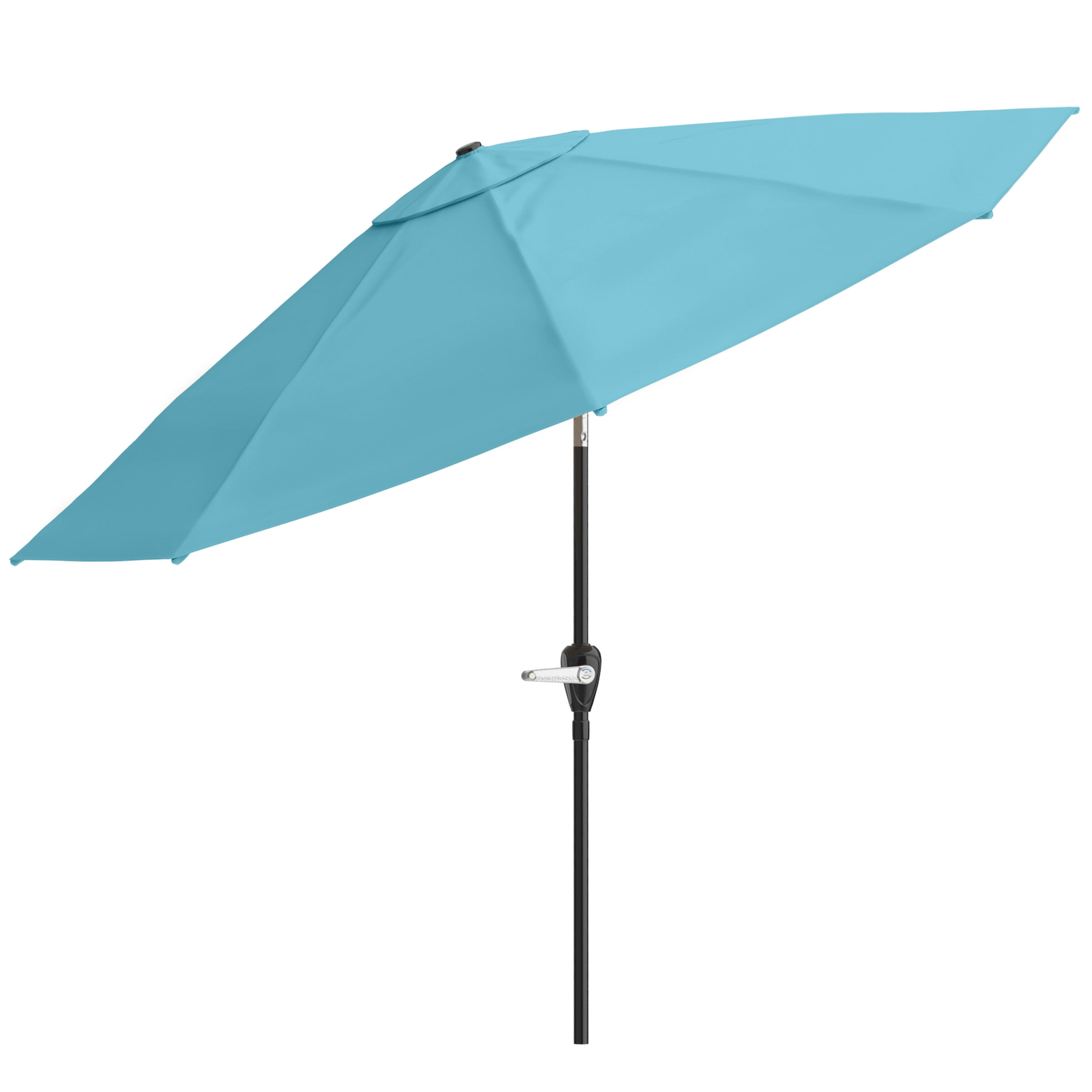 Pure Garden 10FT Patio Umbrella with Auto Tilt and Vented Canopy (Blue)