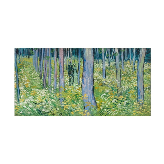 Trademark Fine Art Van Gogh Undergrowth With Two Figures Canvas Wall Art - 10x19
