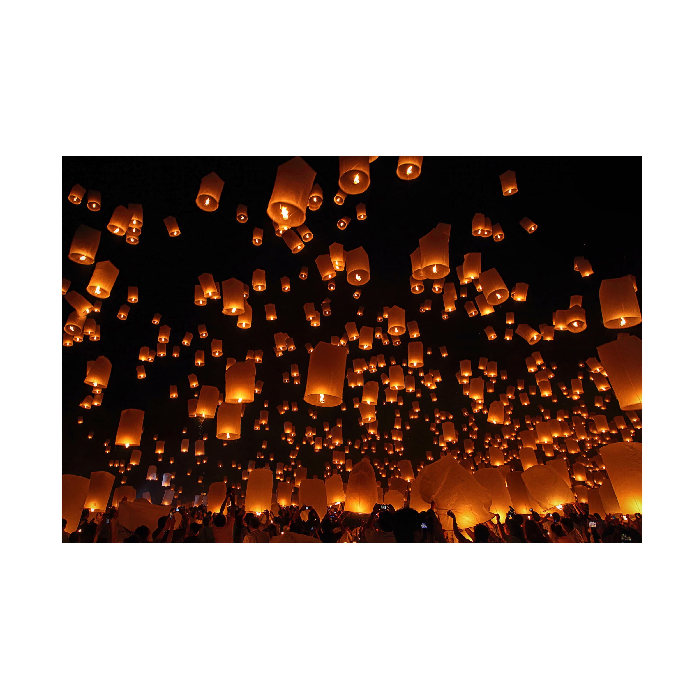 Vichaya 'Floating Lanterns' Canvas Art