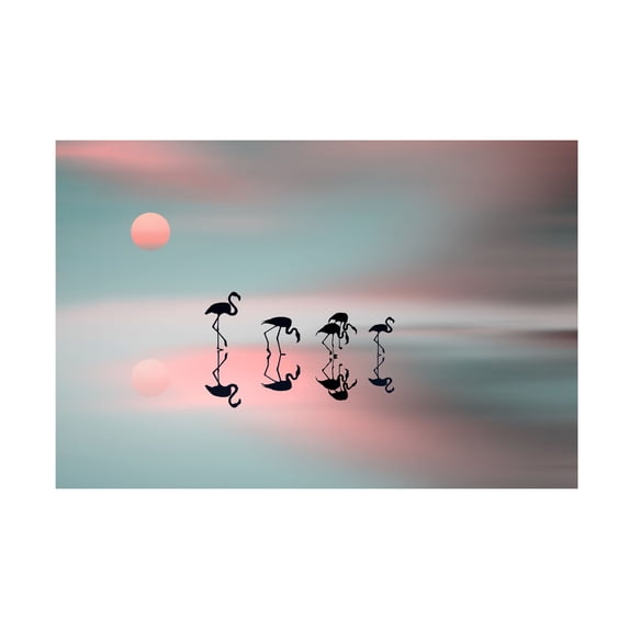 Natalia Baras 'Family Flamingos' Canvas Art