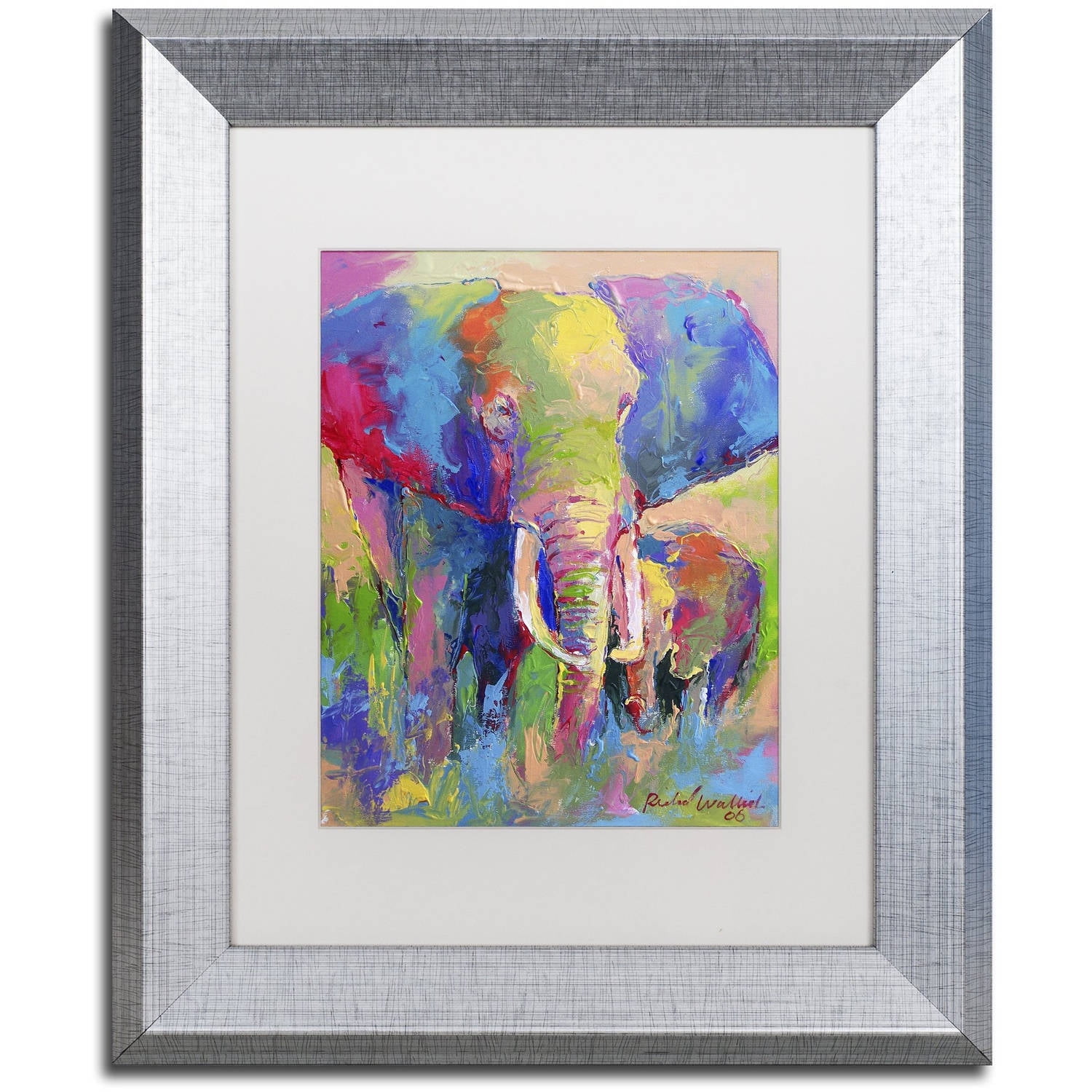 Richard Wallich 'Elephant 1' Matted Framed Art